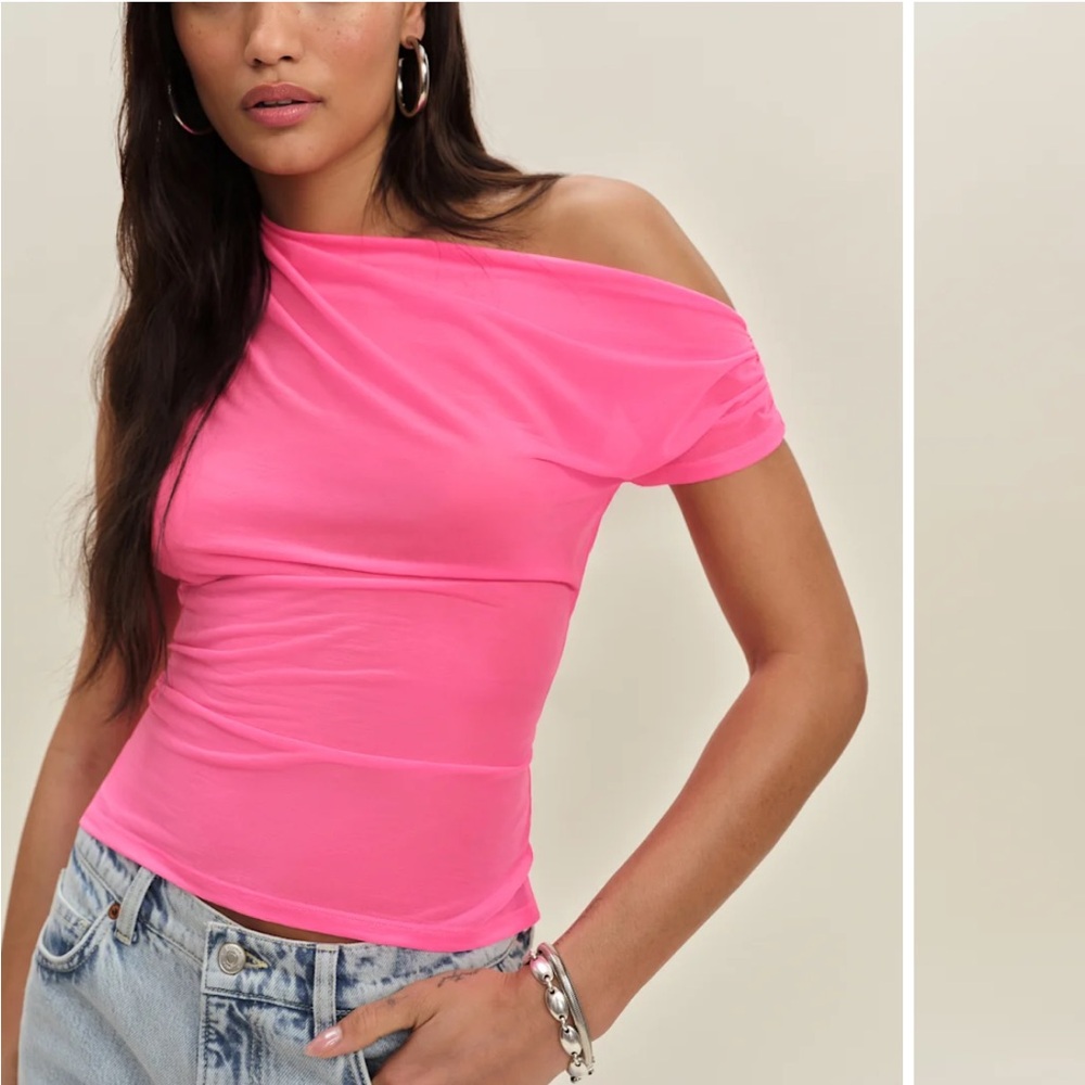 Reformation Belle Knit Pink Top